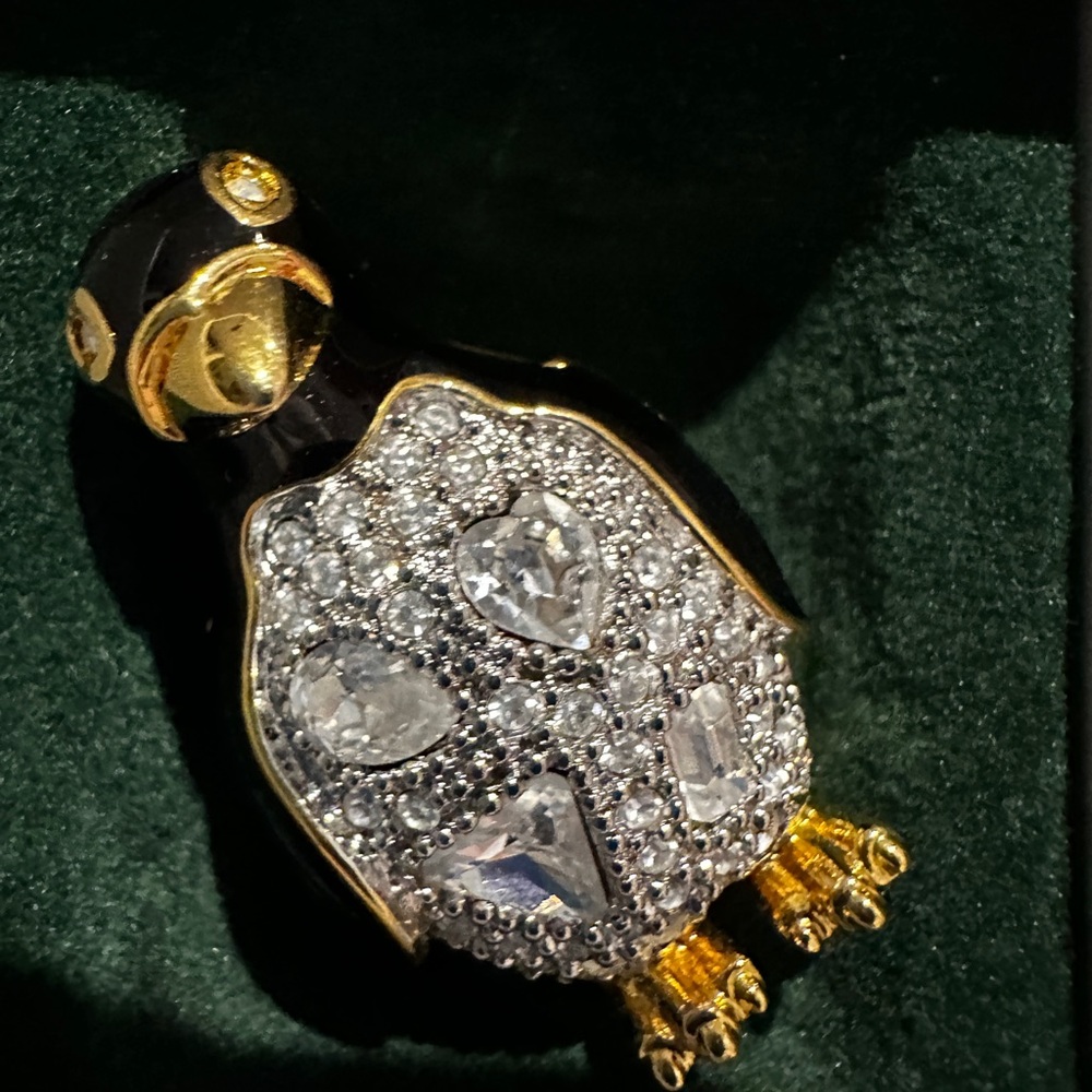 Swarovski Crystal Penguin Brooch